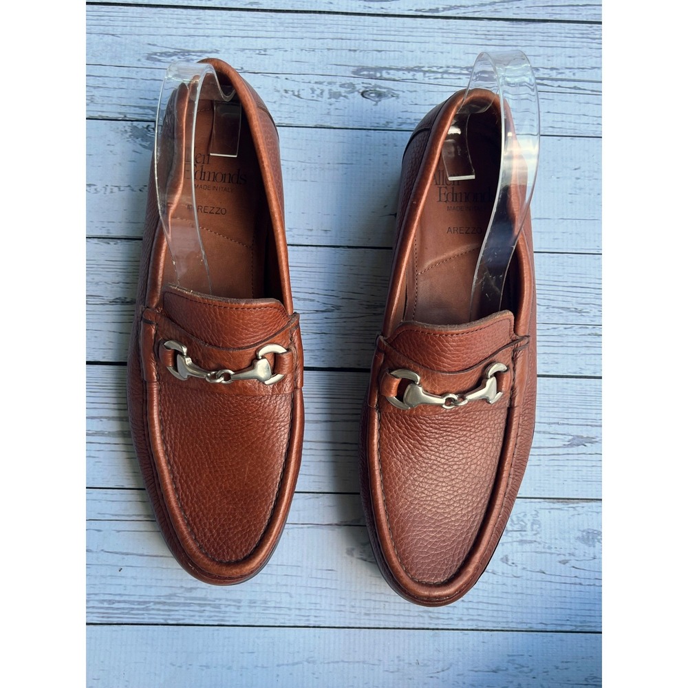 Allen Edmonds Arezzo Brown Leather Bit Loafers Lug Sole Mens 9 D Italy Preppy